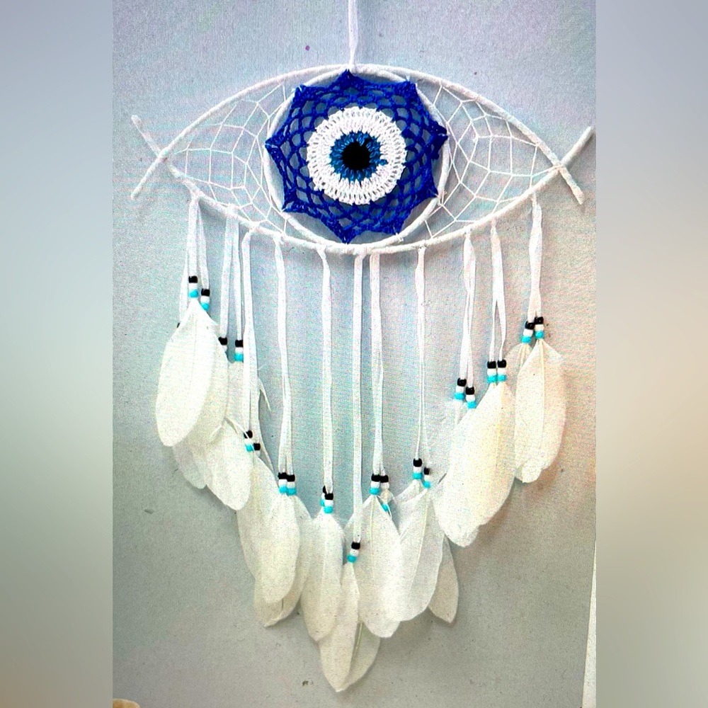 Brand NEW Evil Eye Dream Catcher Wall Decor Room. Woven netting, colorful beads